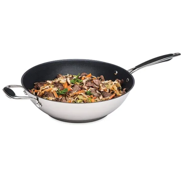 Wok inox antiadhérent 30 cm Excell'Inox Mathon